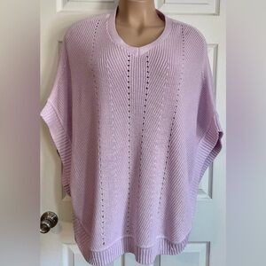 Talbots Lavender Knit Poncho-Size Large